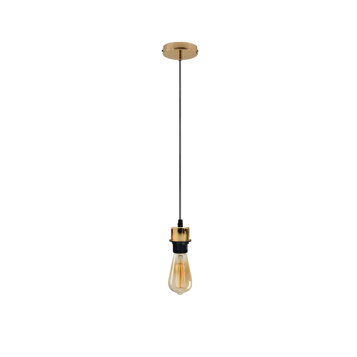 Semi Flush Ceiling Light – 22 cm Metal Cone Shade, Many Colours, E27 - French Gold, Flat Cone 22 cm French Gold, Without Bulb