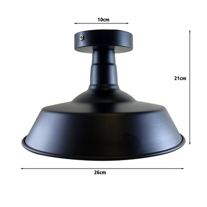 Barn Semi Flush Ceiling Light 26 cm – Black, E27 - photo 2