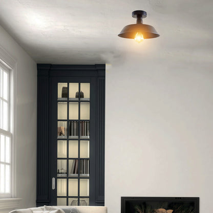 Barn Semi Flush Ceiling Light 26 cm – Black, E27 - photo 4