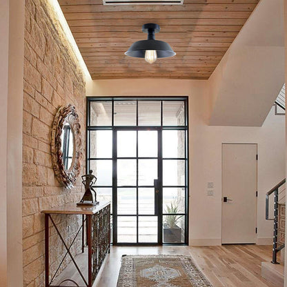 Barn Semi Flush Ceiling Light 26 cm – Black, E27 - photo 6