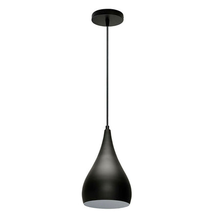Teardrop Pendant Light 16 cm – Metal Shade, 7 Colours, E27 - Black, Teardrop 16 cm Black, Without Bulb