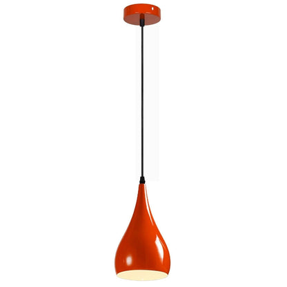Teardrop Pendant Light 16 cm – Metal Shade, 7 Colours, E27 - Black, Teardrop 16 cm Orange, Without Bulb