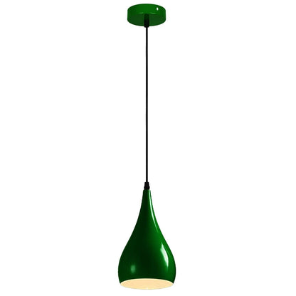 Teardrop Pendant Light 16 cm – Metal Shade, 7 Colours, E27 - Black, Teardrop 16 cm Green, Without Bulb