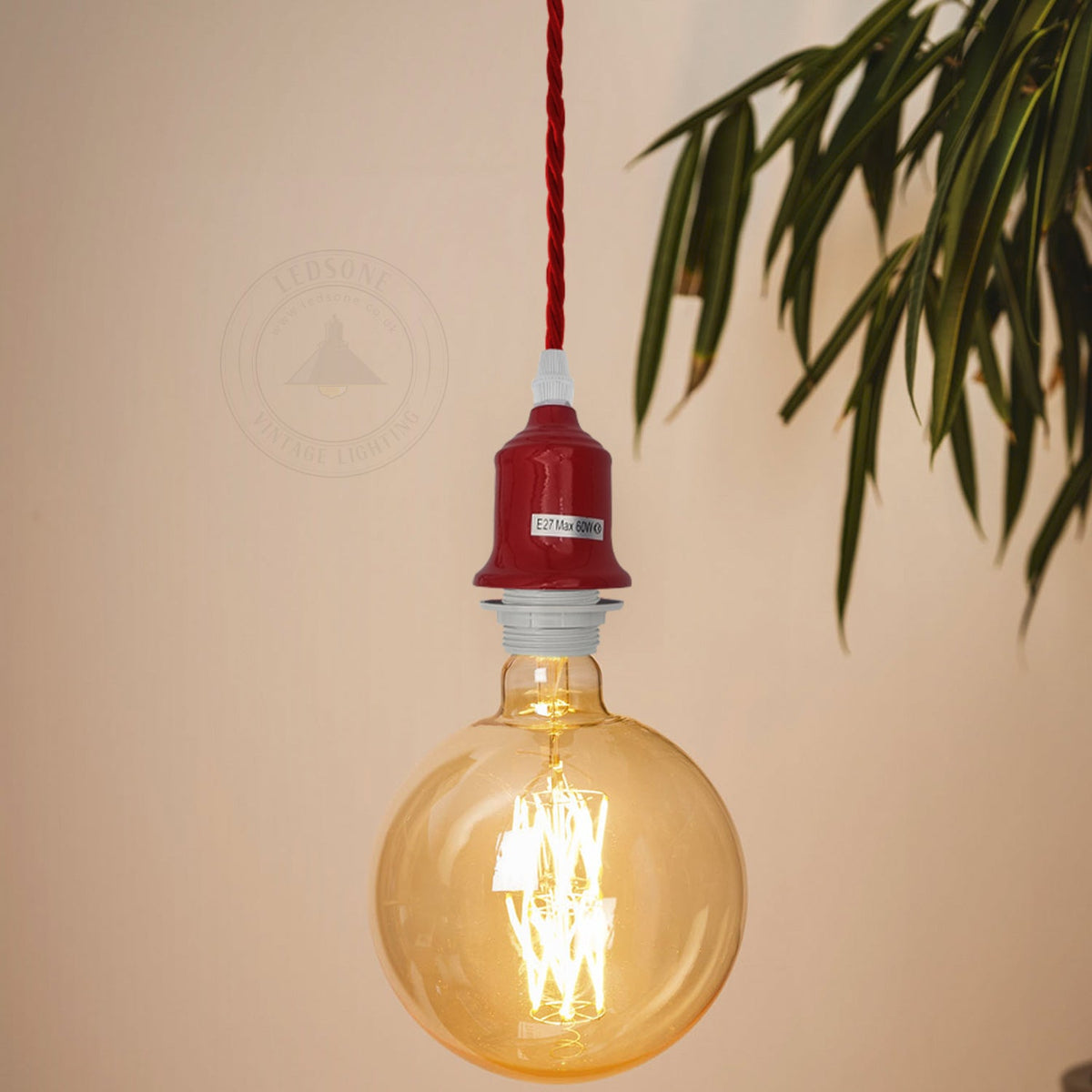 Pendant Light Fitting – Twisted Cable, Grey, Red or Yellow, Shades - photo 6