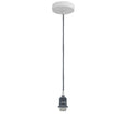Pendant Light Fitting – Twisted Cable, Grey, Red or Yellow, Shades - Grey, No Shade, Without Bulb