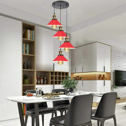 4 Light Cluster Pendant – Cascade Cones or Bar with Cages, E27 - photo 5