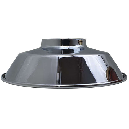 Vintage Dome Lamp Shade 22 cm – Easy Fit, 8 Metal Finishes - Chrome, 22 cm, Shade Only, Single