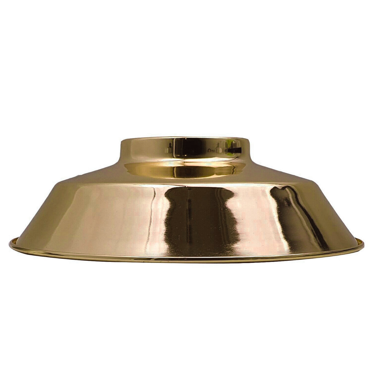 Vintage Dome Lamp Shade 22 cm – Easy Fit, 8 Metal Finishes - French Gold, 22 cm with Reducer Ring, Single
