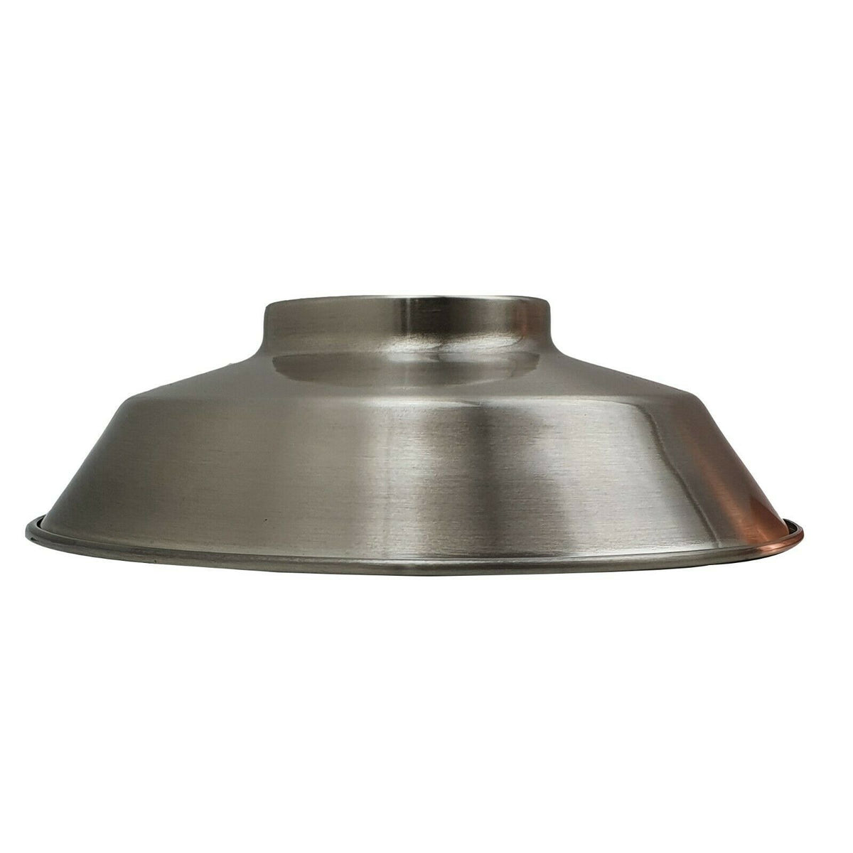 Vintage Dome Lamp Shade 22 cm – Easy Fit, 8 Metal Finishes - Satin Nickel, 22 cm, Shade Only, Single