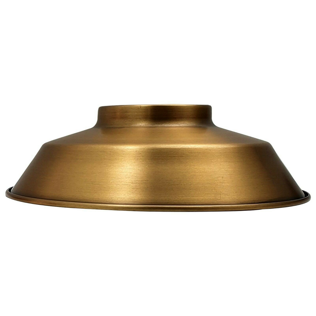 Vintage Dome Lamp Shade 22 cm – Easy Fit, 8 Metal Finishes - Yellow Brass, 22 cm with Reducer Ring, Single