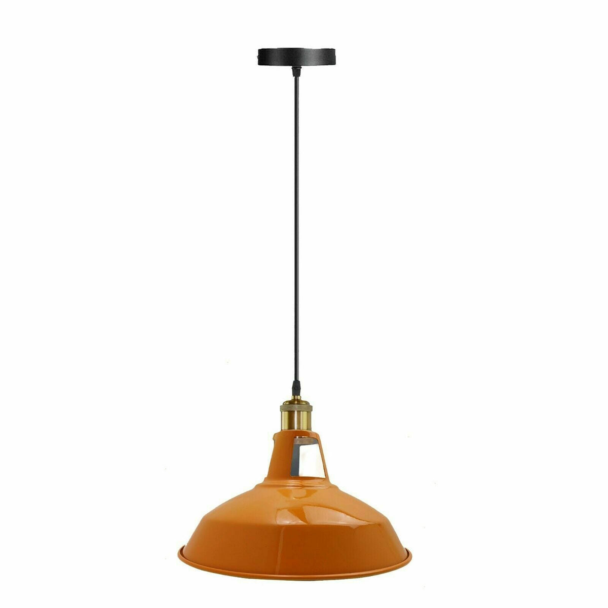 Industrial Pendant Light – Barn Slotted or Flat Cone Shade, E27 - photo 28