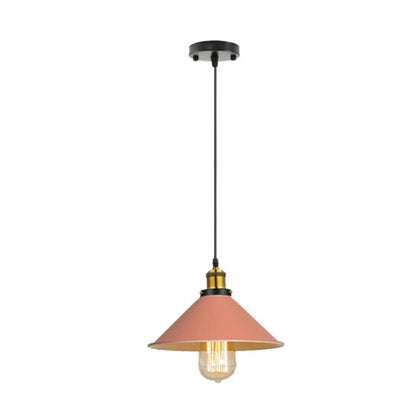 Industrial Pendant Light – Barn Slotted or Flat Cone Shade, E27 - photo 44