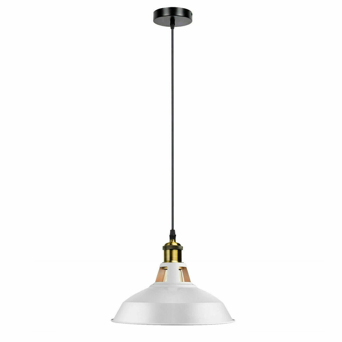 Industrial Pendant Light – Barn Slotted or Flat Cone Shade, E27 - photo 53