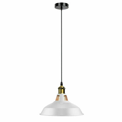Industrial Pendant Light – Barn Slotted or Flat Cone Shade, E27 - photo 53