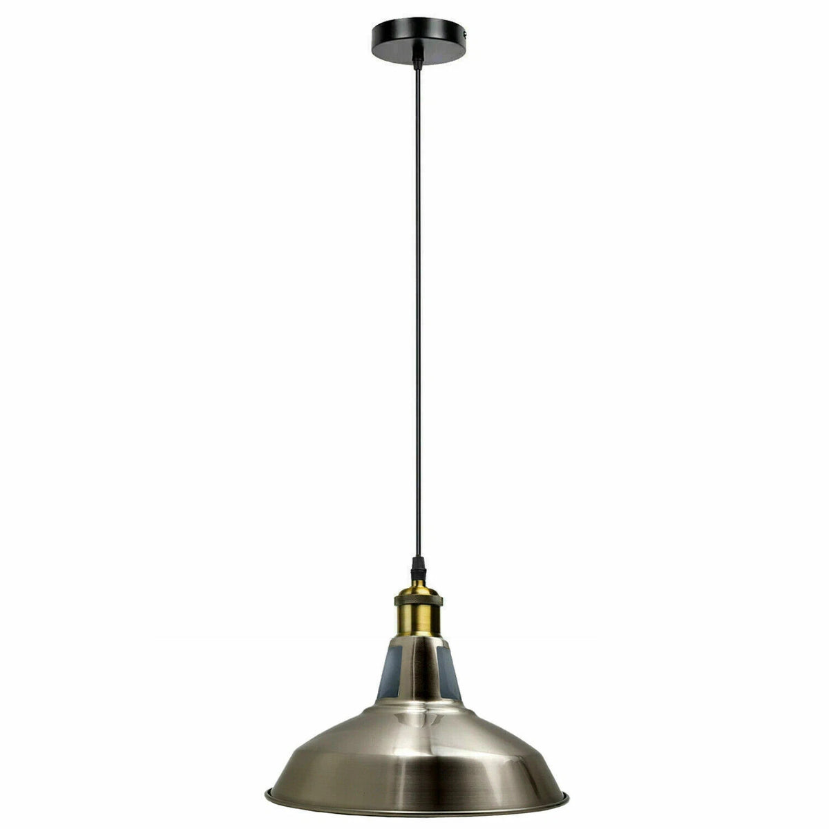 Industrial Pendant Light – Barn Slotted or Flat Cone Shade, E27 - photo 55