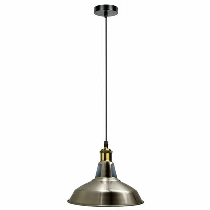 Industrial Pendant Light – Barn Slotted or Flat Cone Shade, E27 - photo 55