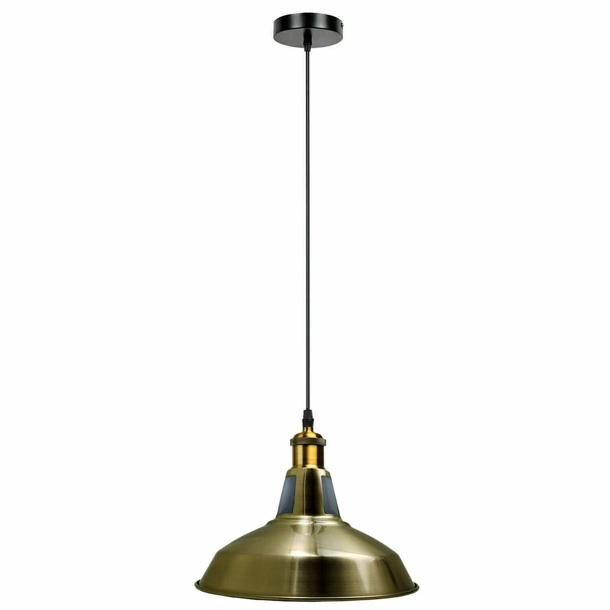 Industrial Pendant Light – Barn Slotted or Flat Cone Shade, E27 - photo 57