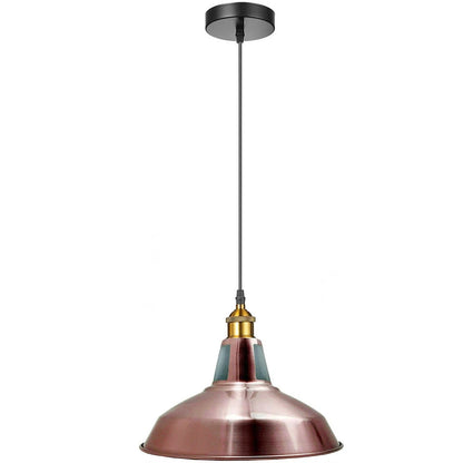 Industrial Pendant Light – Barn Slotted or Flat Cone Shade, E27 - photo 58