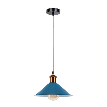 Industrial Pendant Light – Barn Slotted or Flat Cone Shade, E27 - photo 60
