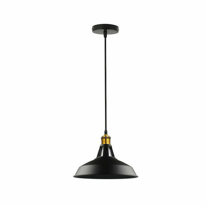 Industrial Pendant Light – Barn Slotted or Flat Cone Shade, E27 - photo 67