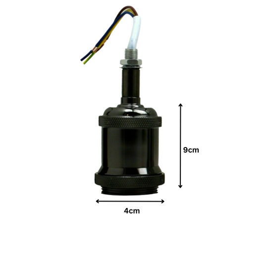 Vintage Industrial E27 Lamp Holder – Metal, 8 Colours