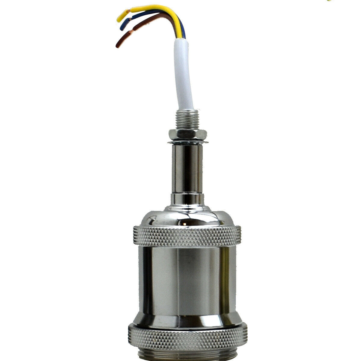 Vintage Industrial E27 Lamp Holder – Metal, 8 Colours - Chrome, Standard, Single