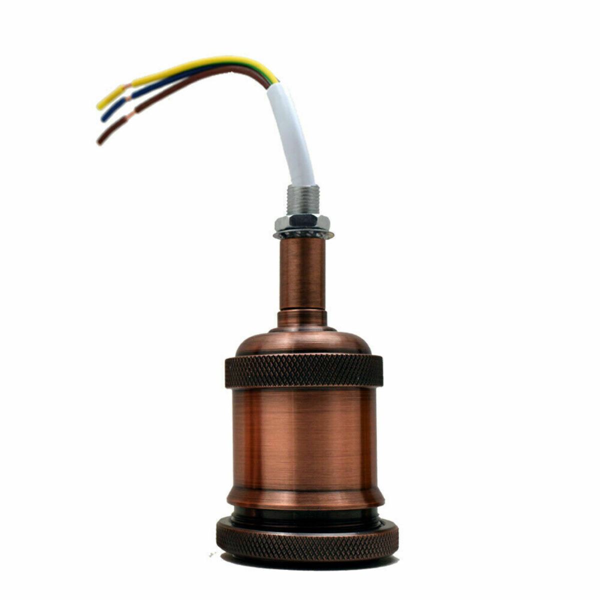 Vintage Industrial E27 Lamp Holder – Metal, 8 Colours - Copper, Standard, Single