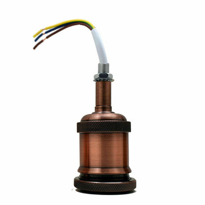 Vintage Industrial E27 Lamp Holder – Metal, 8 Colours - Copper, Standard, Single