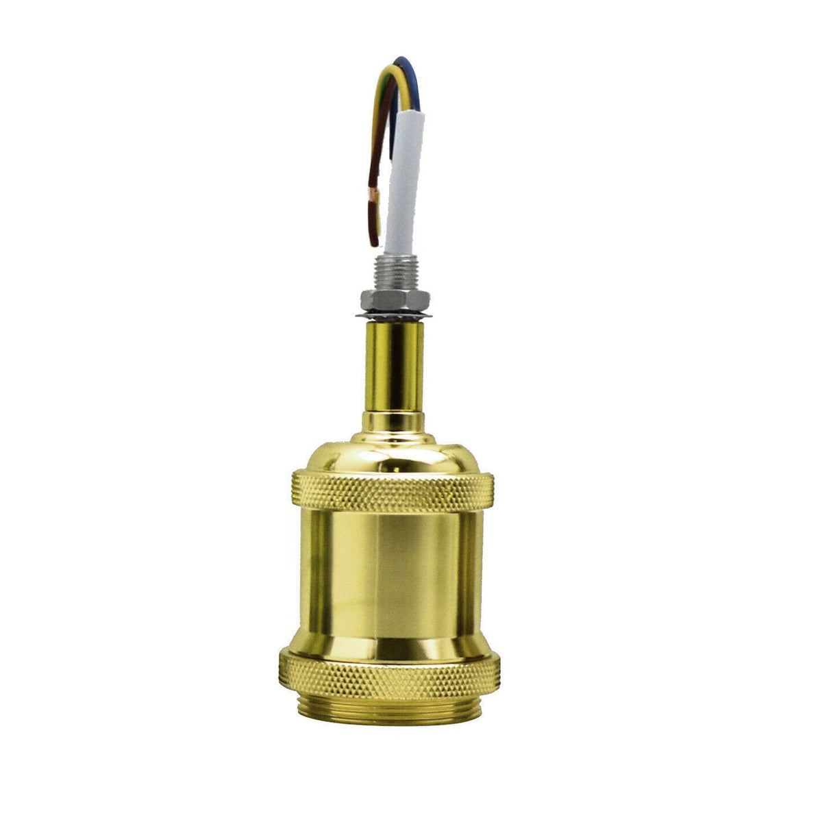 Vintage Industrial E27 Lamp Holder – Metal, 8 Colours - French Gold, Standard, Single