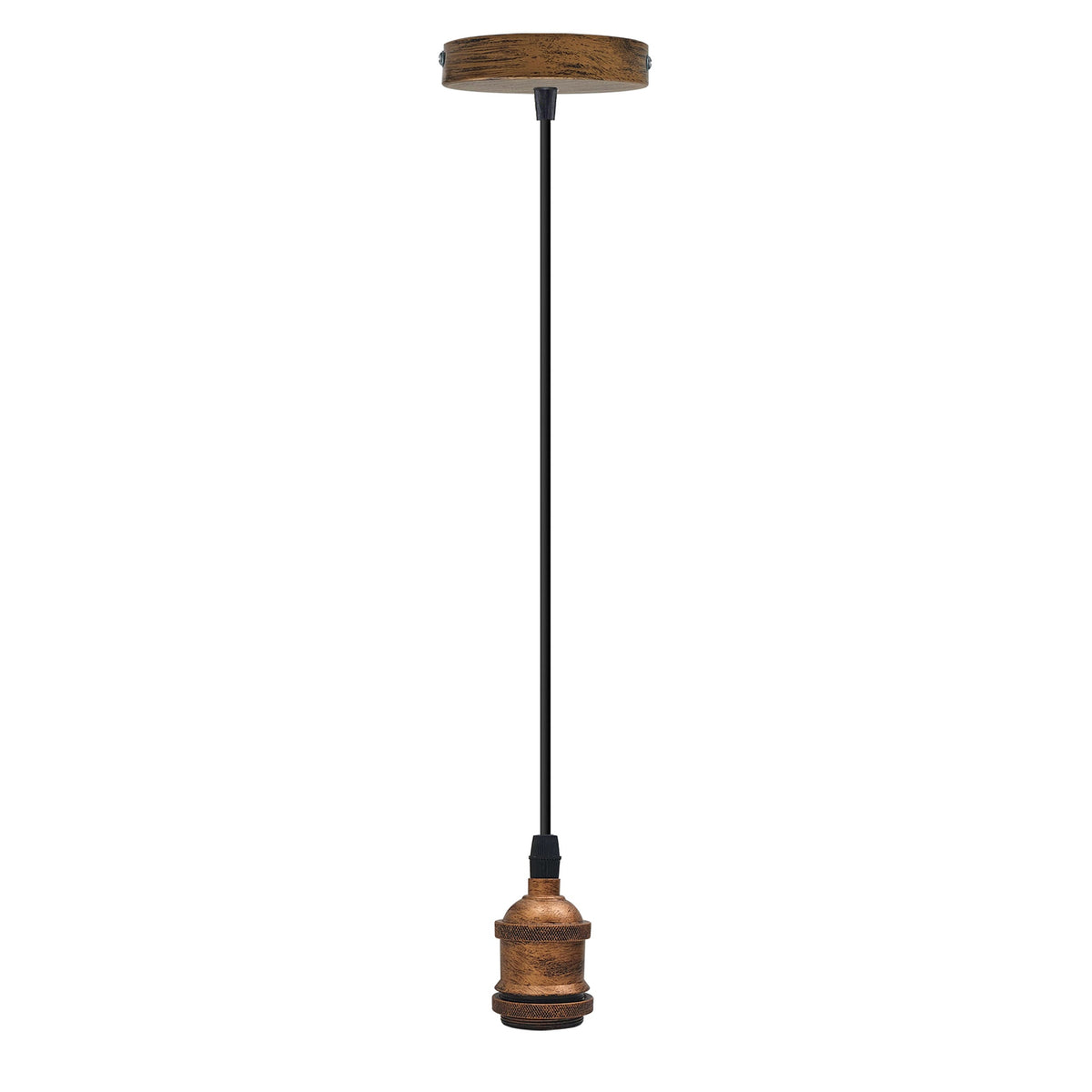 Pendant Lamp Holder Set – 95 cm Cable, E27, 5 Finishes - Brushed Copper, No Shade, Without Bulb