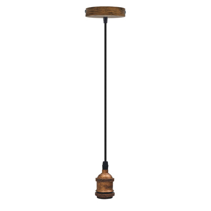 Pendant Lamp Holder Set – 95 cm Cable, E27, 5 Finishes - Brushed Copper, No Shade, Without Bulb