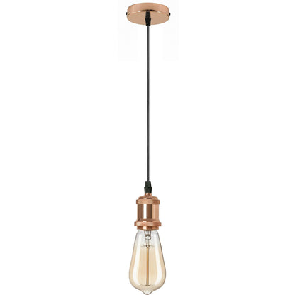 Pendant Lamp Holder Set – 95 cm Cable, E27, 5 Finishes - Rose Gold, No Shade, Without Bulb