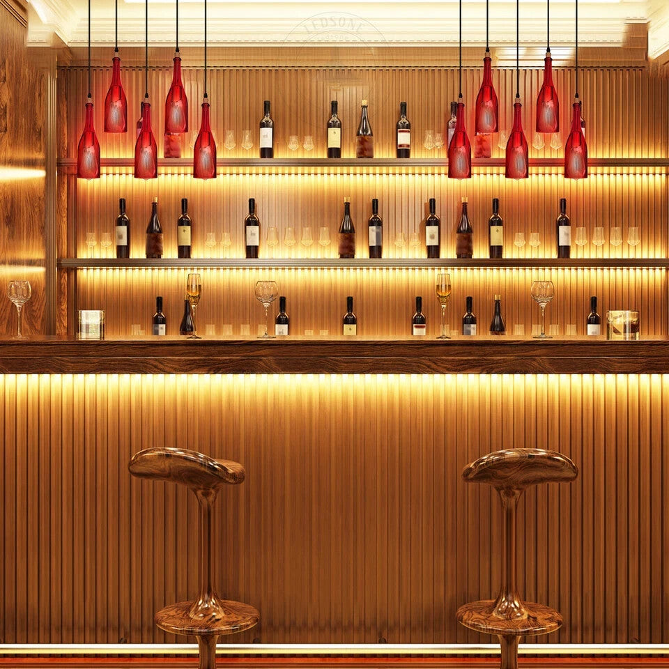 3-Light Pendant – Wine Bottle, Crystal or Wire Cage Shades, E27 - photo 12