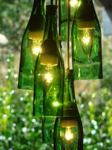 3-Light Pendant – Wine Bottle, Crystal or Wire Cage Shades, E27 - photo 3