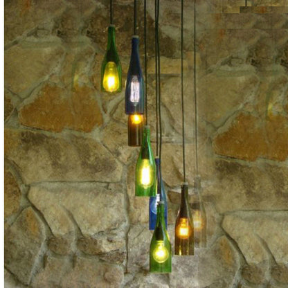 3-Light Pendant – Wine Bottle, Crystal or Wire Cage Shades, E27 - photo 5