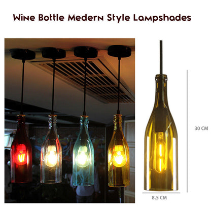 3-Light Pendant – Wine Bottle, Crystal or Wire Cage Shades, E27 - photo 7