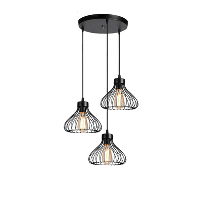 3-Light Pendant – Wine Bottle, Crystal or Wire Cage Shades, E27 - photo 28