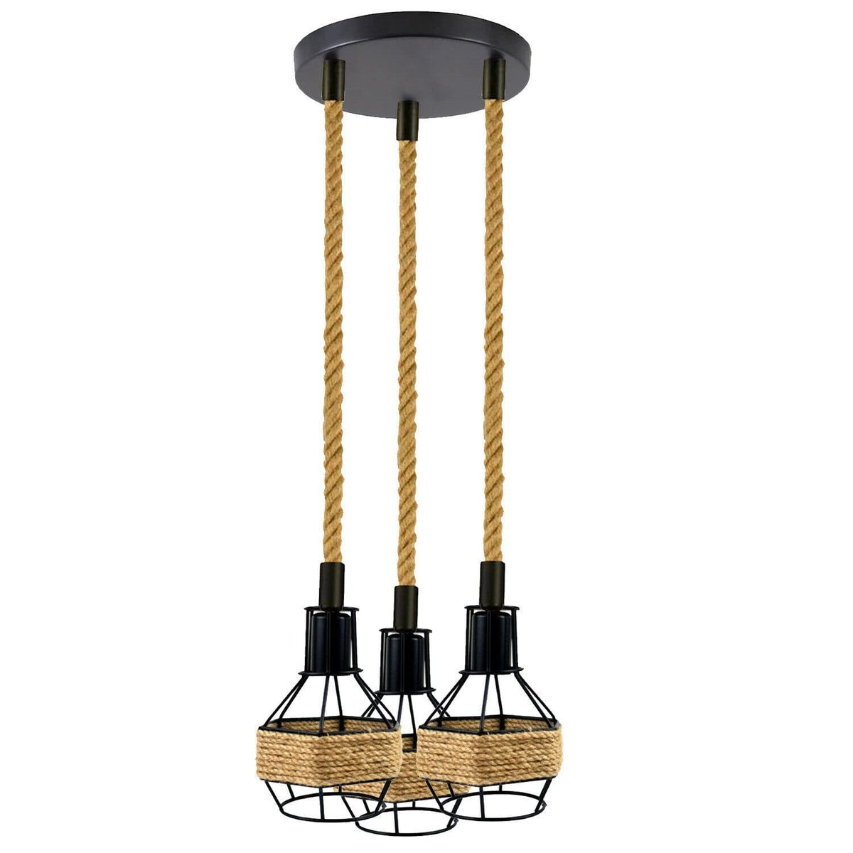 3-Light Pendant – Wine Bottle, Crystal or Wire Cage Shades, E27 - photo 33