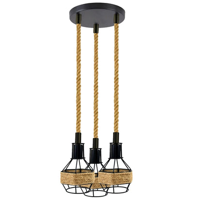 3-Light Pendant – Wine Bottle, Crystal or Wire Cage Shades, E27 - photo 33