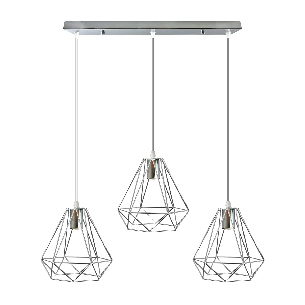 3-Light Pendant – Wine Bottle, Crystal or Wire Cage Shades, E27 - photo 22