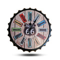 Bottle Cap Metal Wall Clock – 40 cm, Route 66 or Paris Design - Route 66