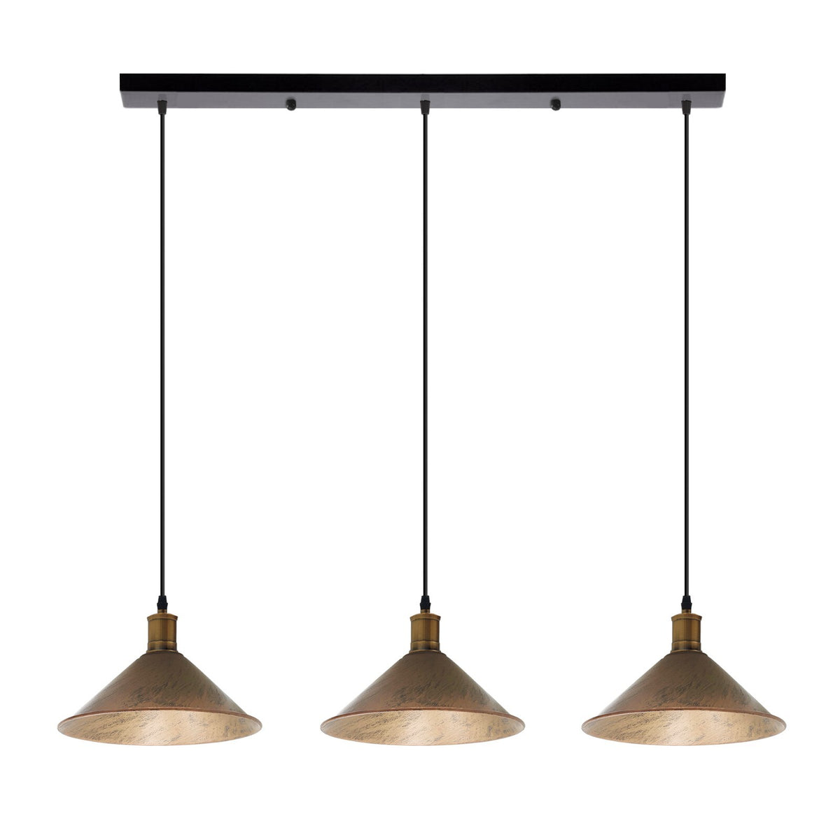 3-Light Pendant – Flat Cone, Small Cone or Diamond Cage Shades, E27 - photo 25