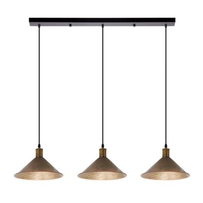 3-Light Pendant – Flat Cone, Small Cone or Diamond Cage Shades, E27 - photo 25