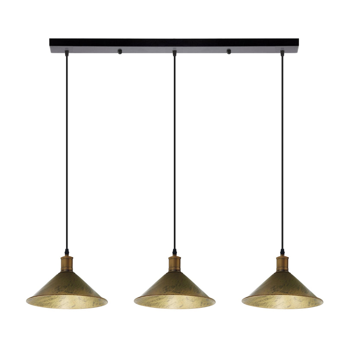 3-Light Pendant – Flat Cone, Small Cone or Diamond Cage Shades, E27 - photo 26