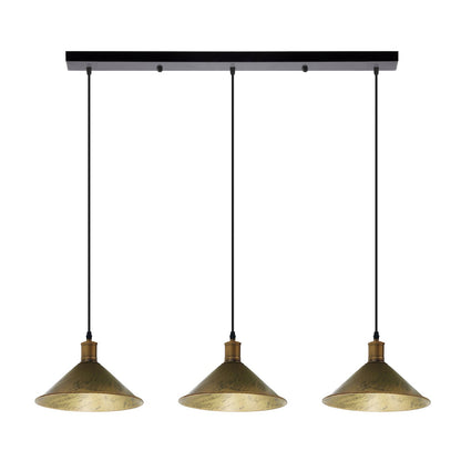3-Light Pendant – Flat Cone, Small Cone or Diamond Cage Shades, E27 - photo 26
