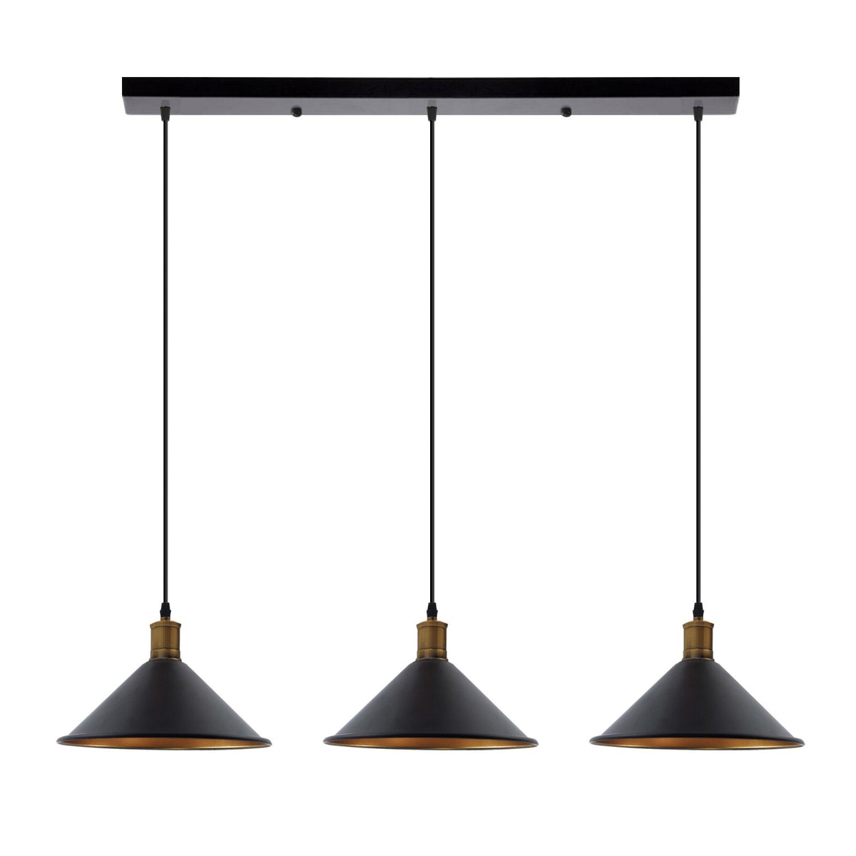 3-Light Pendant – Flat Cone, Small Cone or Diamond Cage Shades, E27 - photo 27