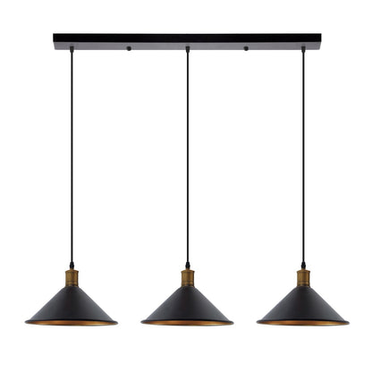 3-Light Pendant – Flat Cone, Small Cone or Diamond Cage Shades, E27 - photo 27