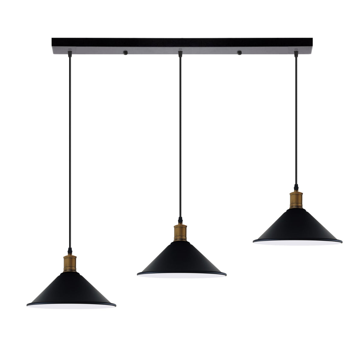 3-Light Pendant – Flat Cone, Small Cone or Diamond Cage Shades, E27 - photo 28