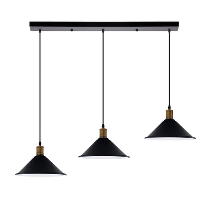 3-Light Pendant – Flat Cone, Small Cone or Diamond Cage Shades, E27 - photo 28
