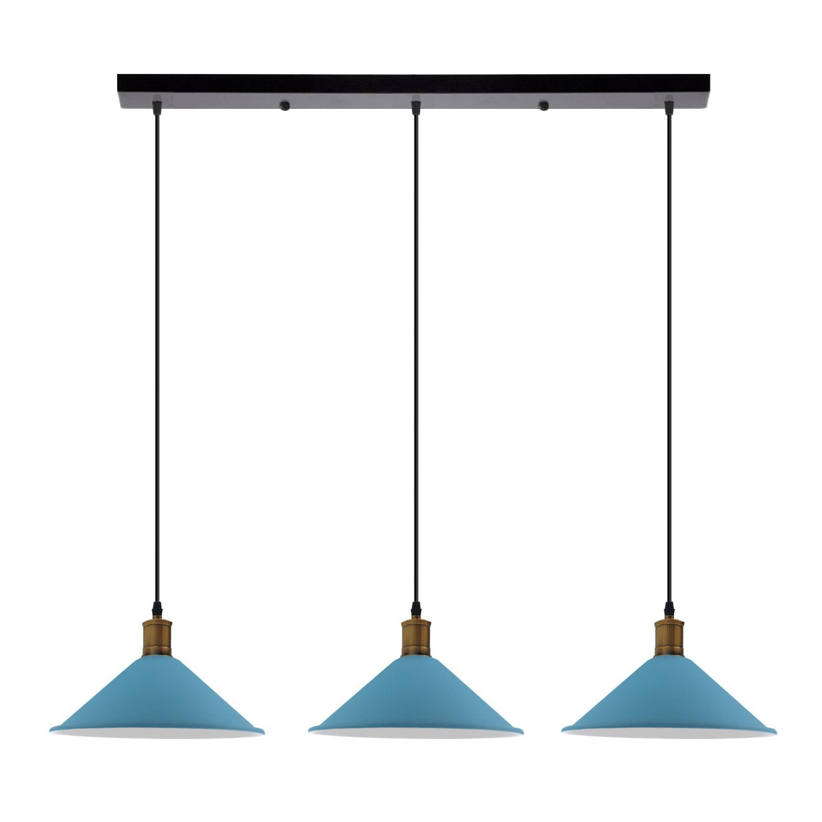 3-Light Pendant – Flat Cone, Small Cone or Diamond Cage Shades, E27 - photo 29